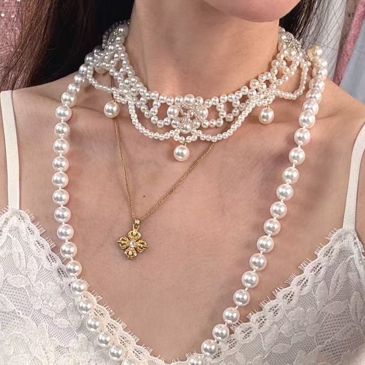 合金仿珍珠吊坠 lovetaotao《古堡公主》仙气珍珠少女感公主风项链