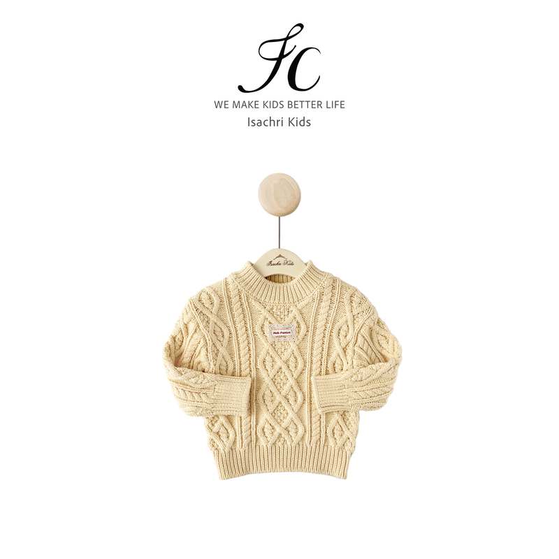 晶晶家【曲奇】童装女童圆领套头毛衣秋冬加厚儿童针织衫宝宝 IS980