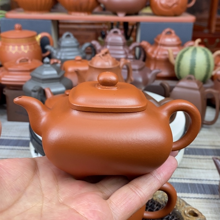 紫砂茶壶四方传炉200-220cc原矿赵庄朱泥特价