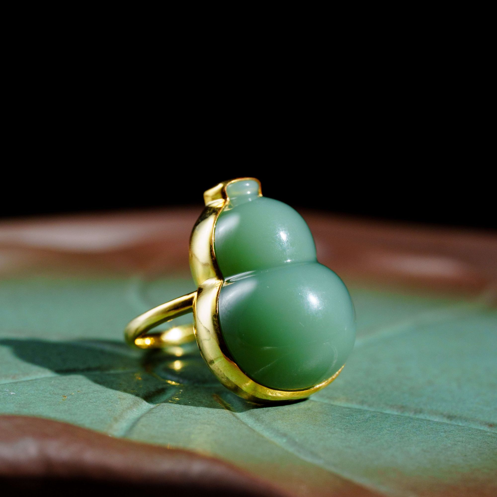 【新人必入】鸭蛋青葫芦和田玉戒指(925) D5003