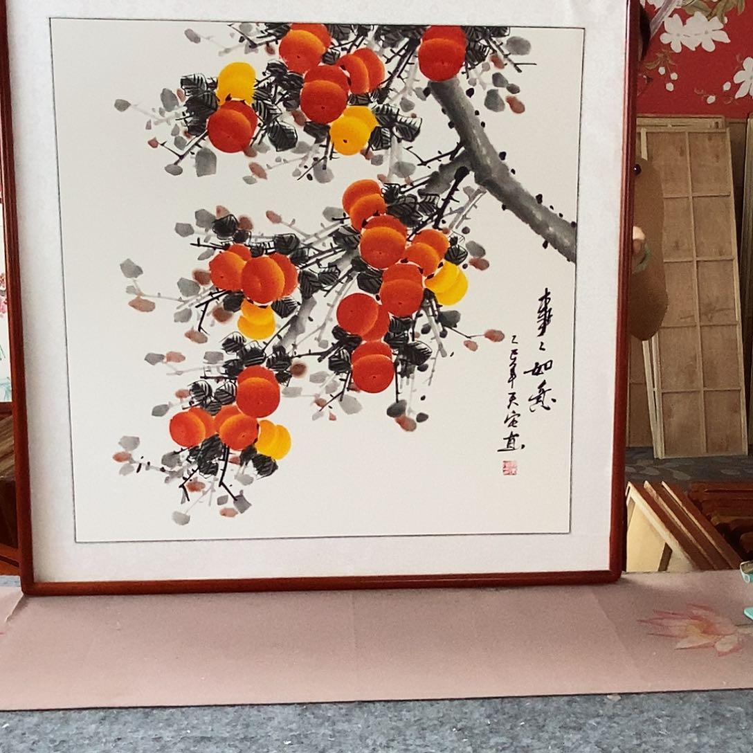 国画手写手绘带框包邮82✖️82国画作品