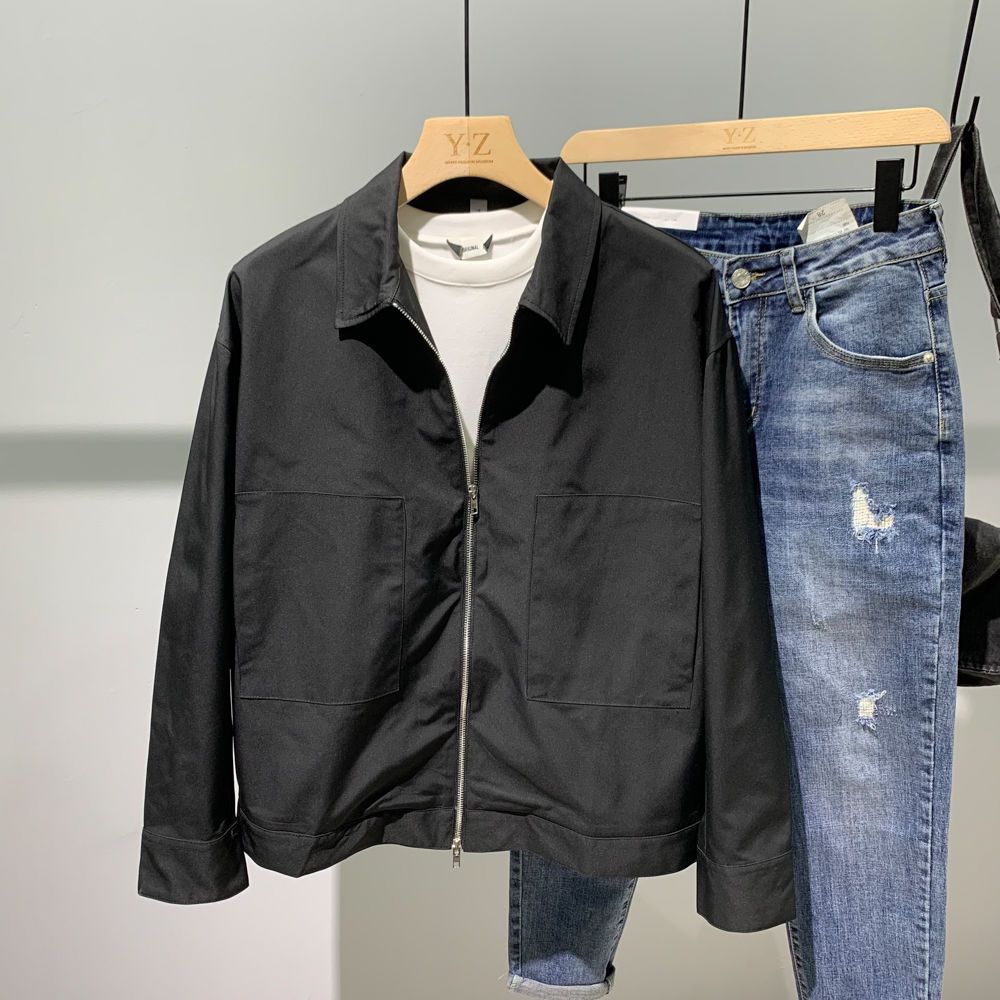 10春秋韩潮外套男时尚流行男士夹克连帽短款休闲潮流衣服潮