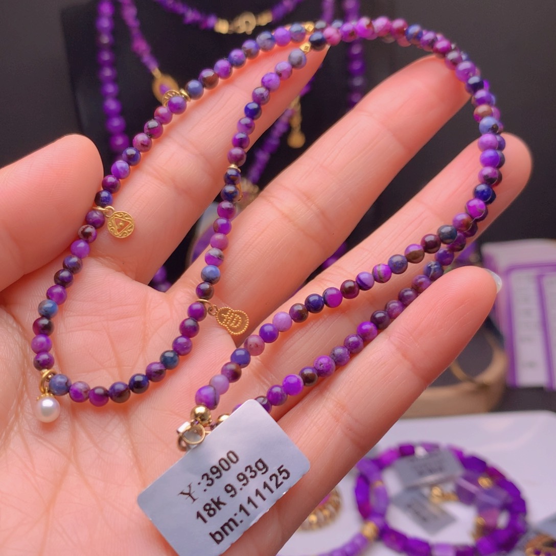 苏纪石（舒俱来）18K金镶嵌项链