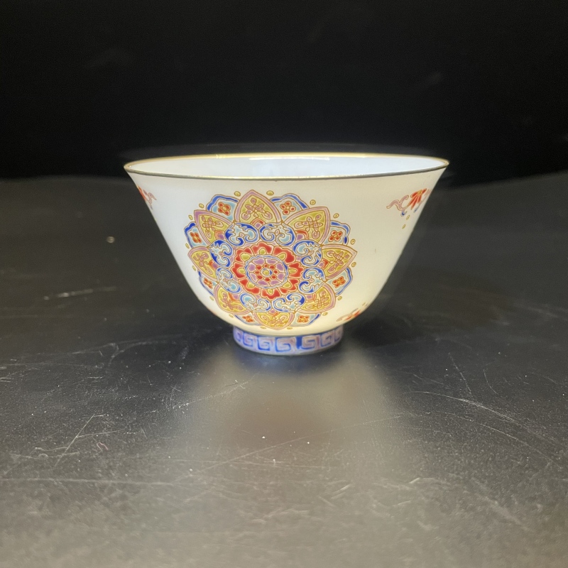 12.30a/N100300/01131/粉彩描金花卉花神杯/口径8.2/高5/100cc