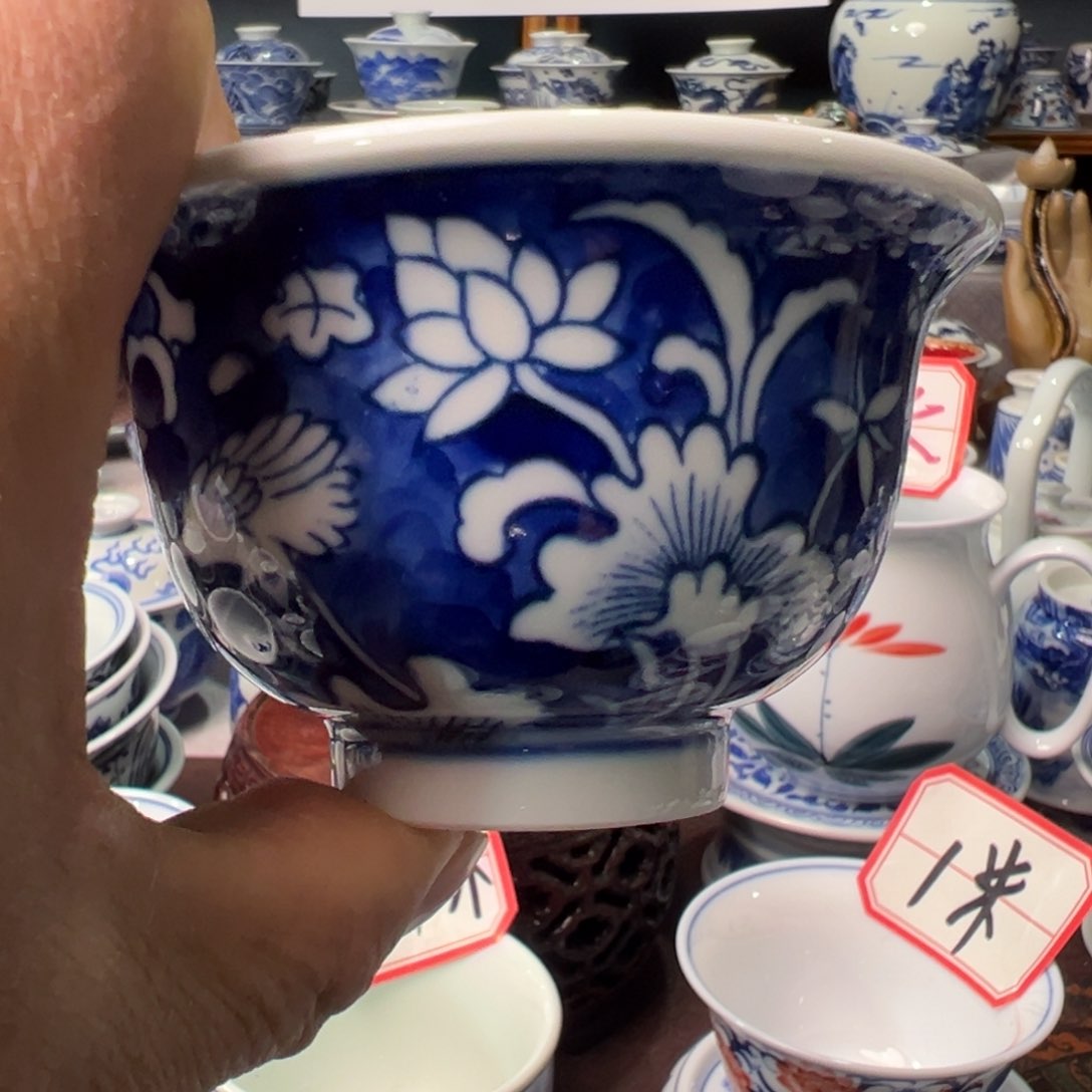 摆件丛****茶景德镇青花瓷器