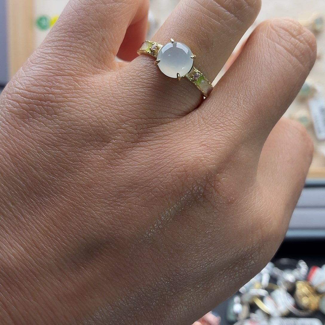 翡翠未镶嵌戒指天然缅甸A货翡翠，假一赔三