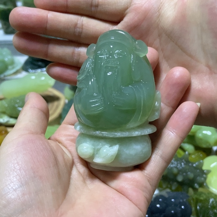 【闪购商品】蛇纹石玉把件未镶嵌海*