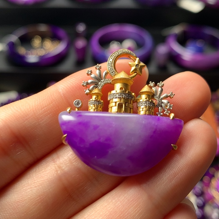 苏纪石（舒俱来）吊坠18K金镶嵌