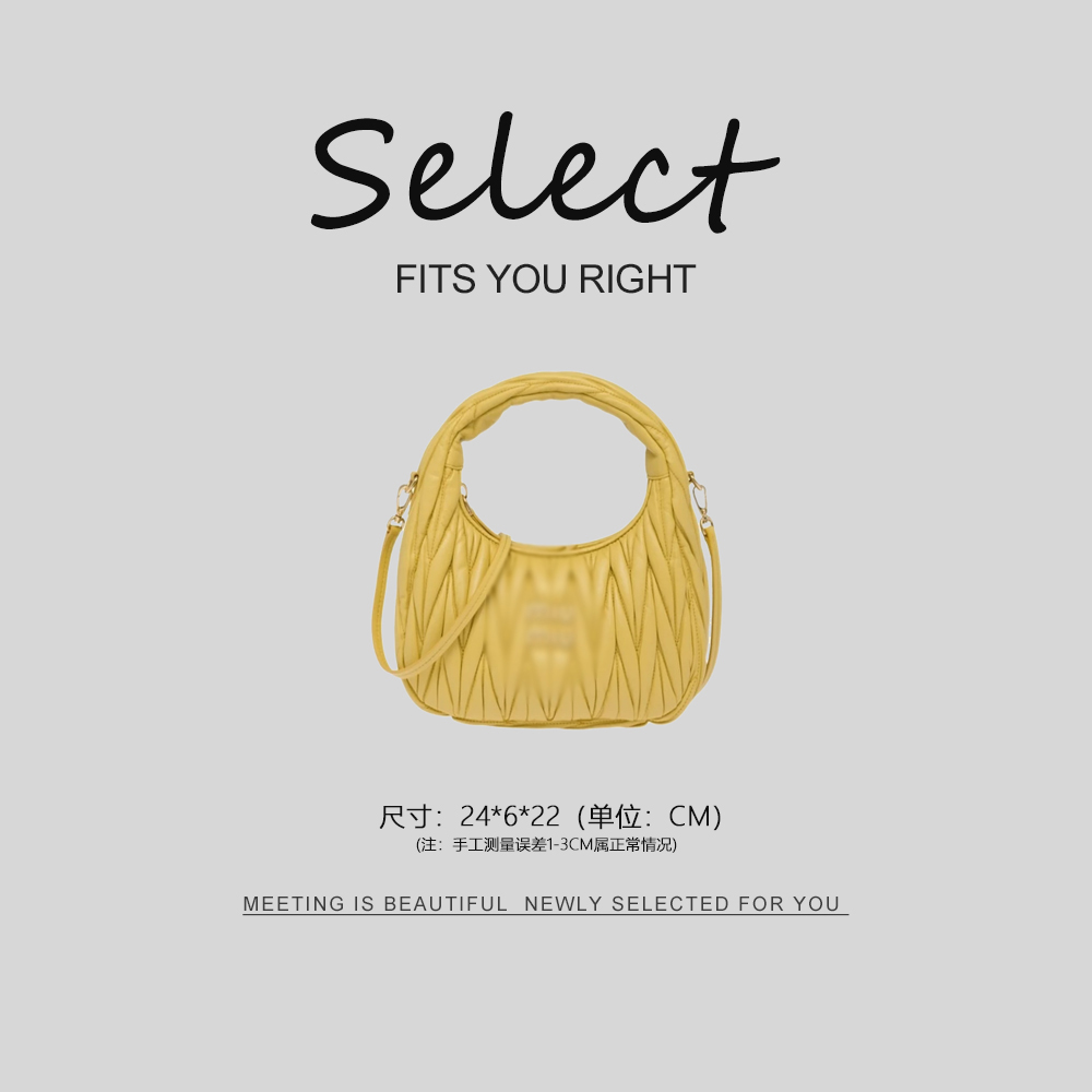 2025新款褶皱手提腋下包女士包包(MI9900)-深蓝