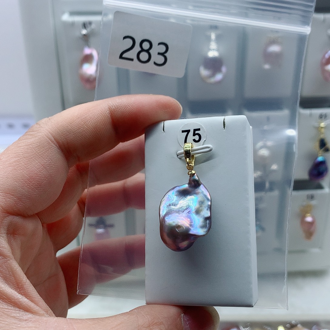 合金吊坠(不含链)淡水珍珠