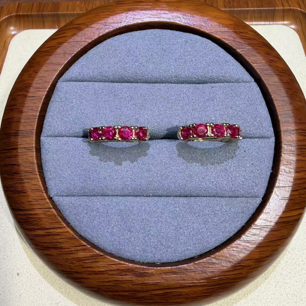 非金属珐琅耳饰 红宝 设计款耳扣 L66