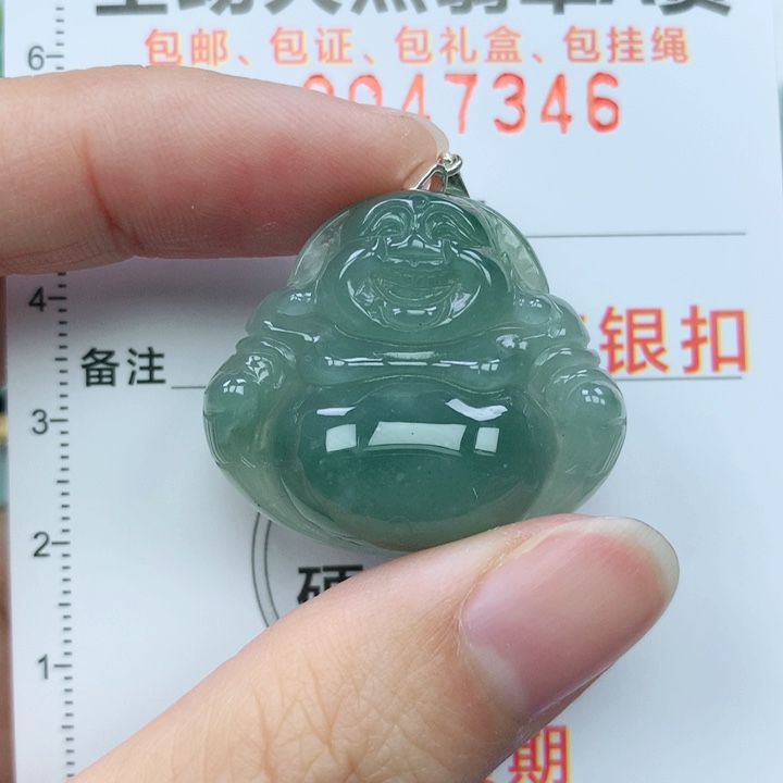 翡翠颈饰银S925镶嵌天然翡翠a货