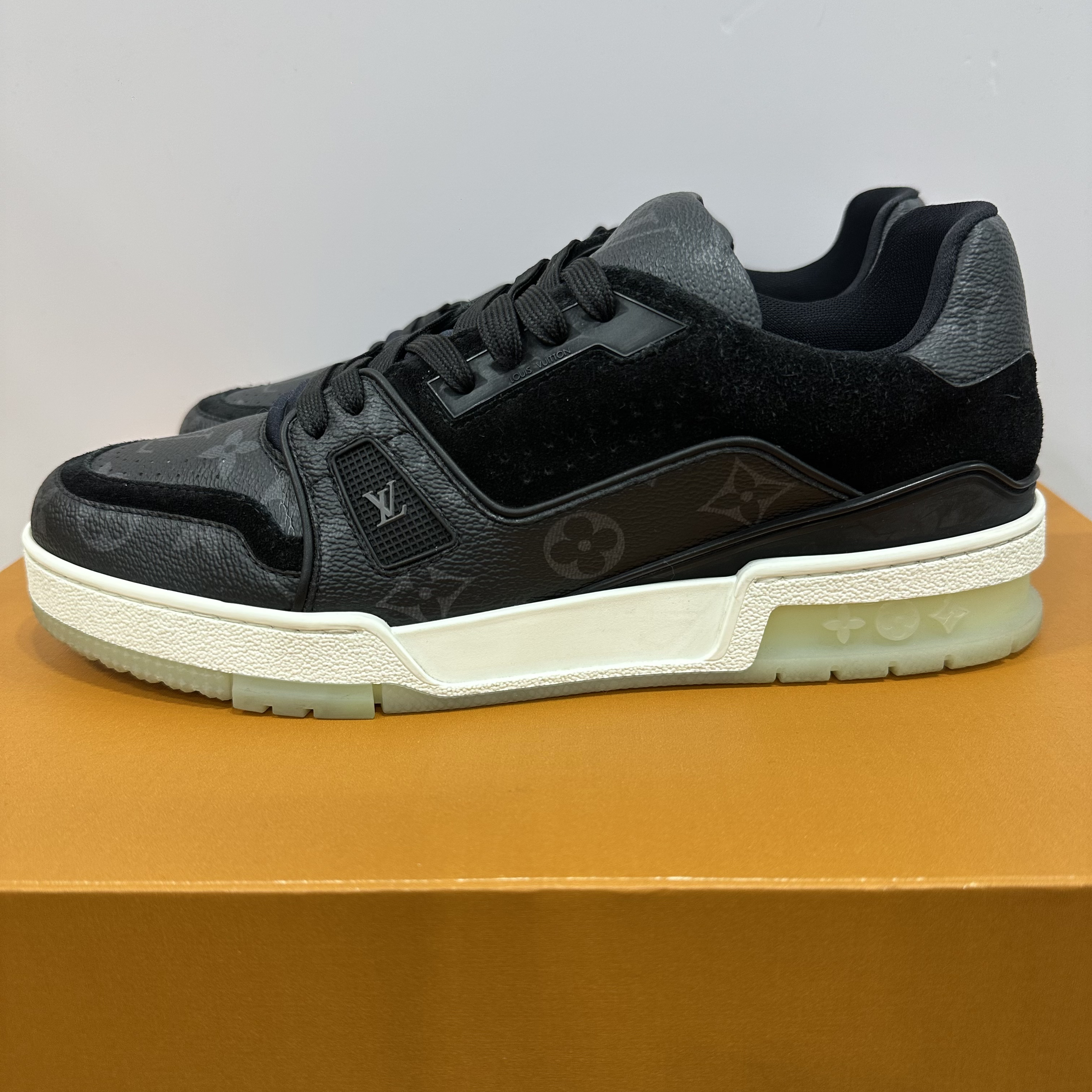 99新 LouisVuitton/路易威登 40码 trainer 黑色老花 低帮板鞋
