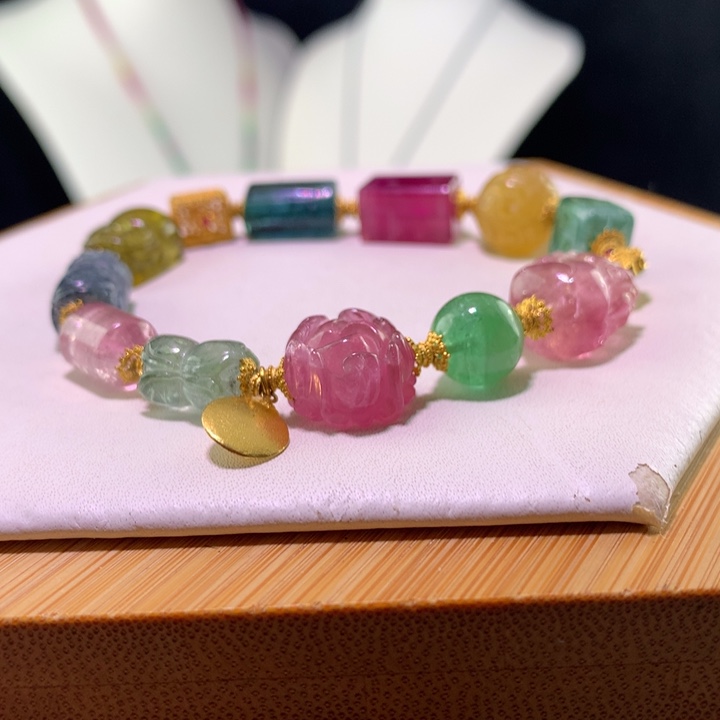 双色碧玺手链未镶嵌