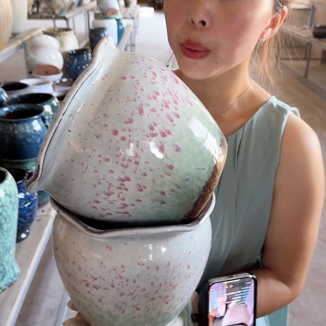 紫砂花盆王嫂花盆0816-欧粉粉高18口20