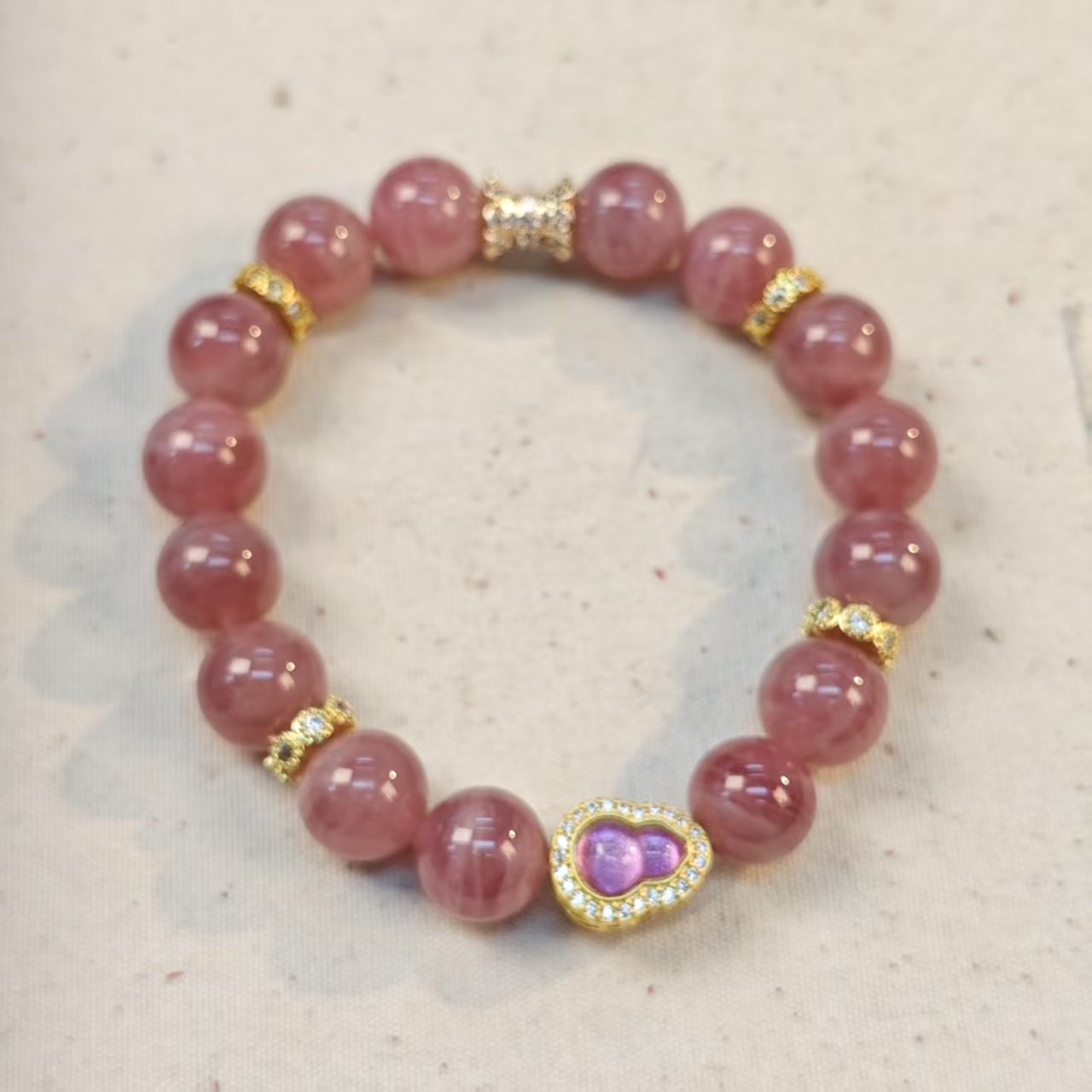 《冰感之梦》紫马粉水晶小葫芦手链10+(多样发其一) DS46