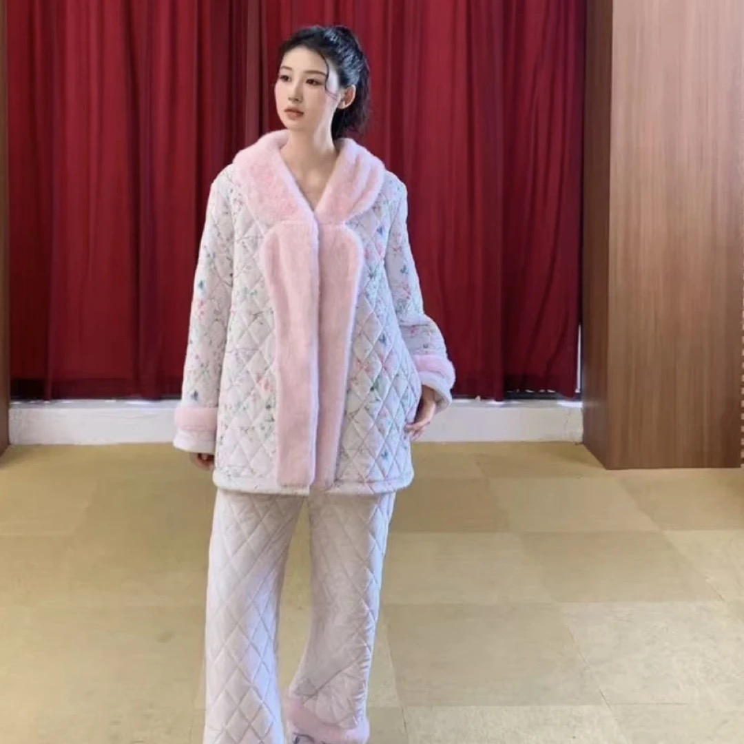 原艾慕优MU,花织梦,加绒加厚.可外穿家居服