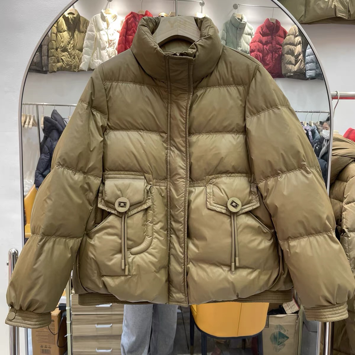 【亏本清仓】立领羽绒服外套2025新款2206翻盖口袋保暖轻薄外套女