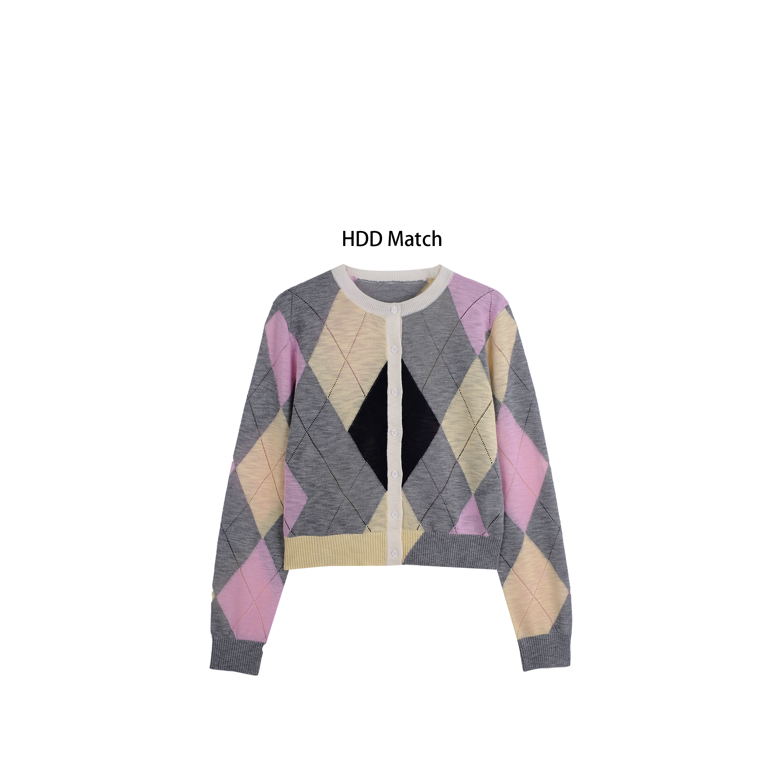 HDD Clothing "几何美学"春季女款拼色针织设计毛衣上衣 Y7192