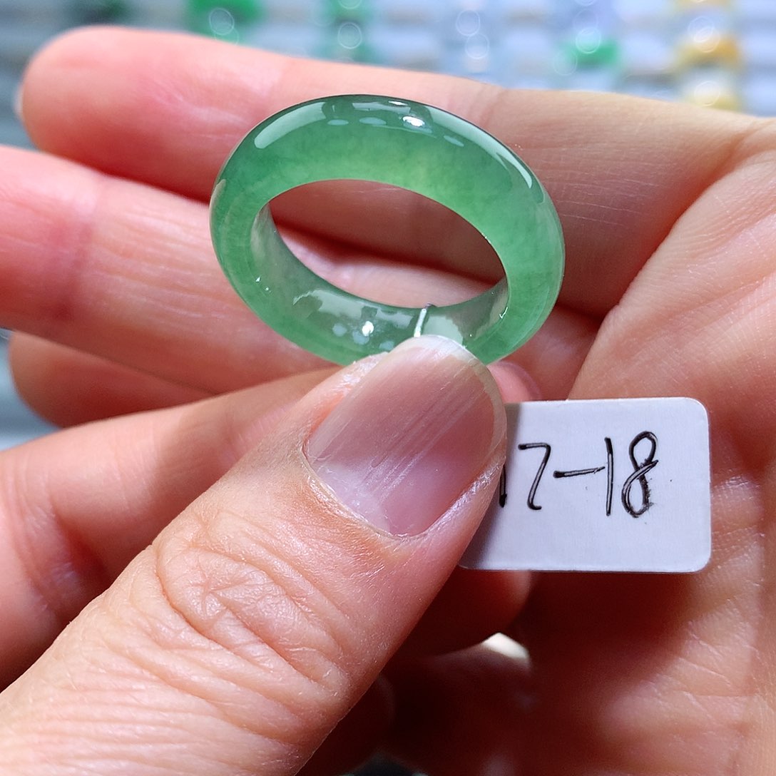 翡翠未镶嵌戒指17-18号