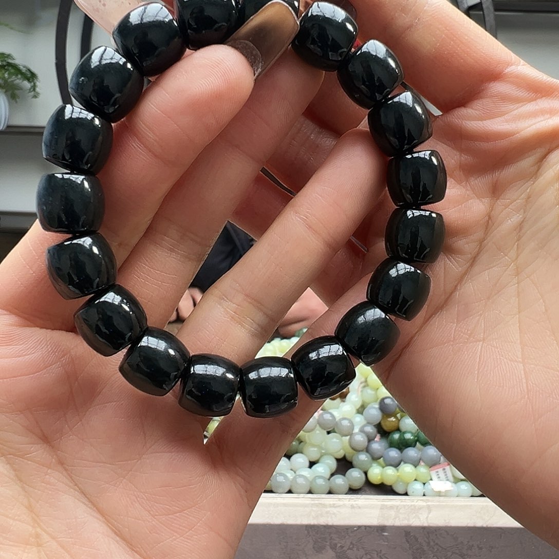 和田玉未镶嵌手链12黑青