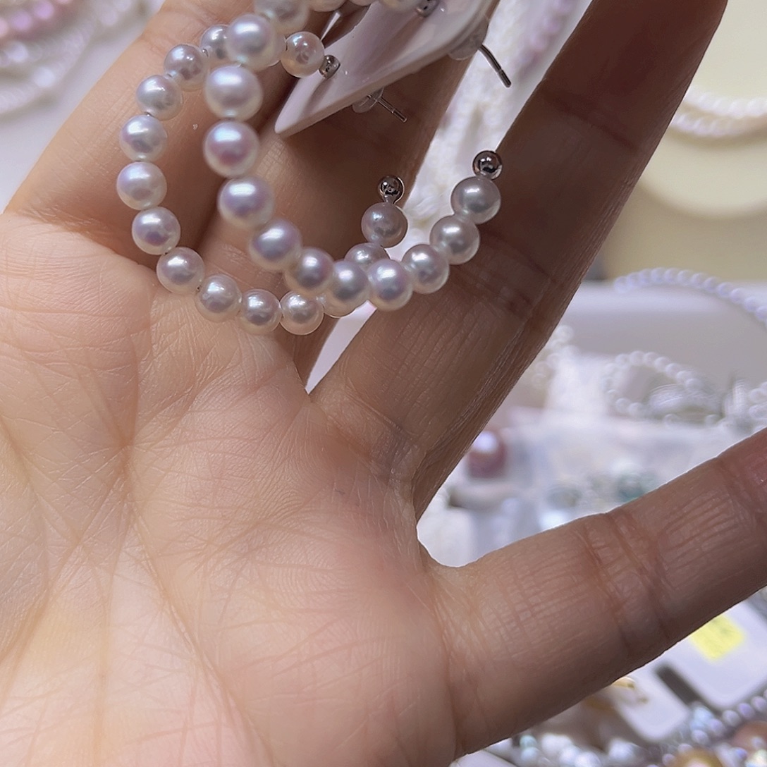 银S925镶嵌吊坠或者耳钉淡水珍珠