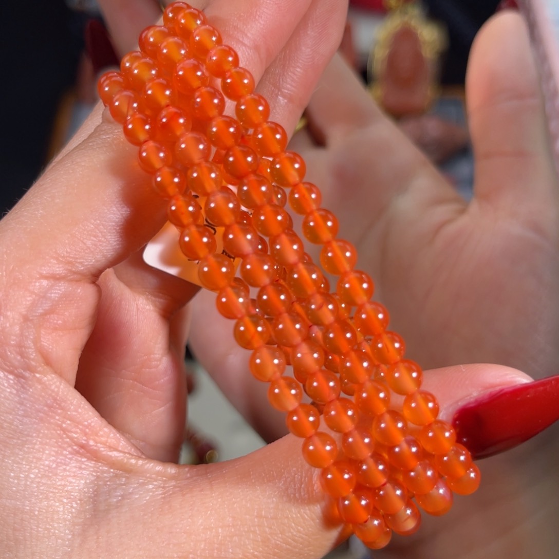 南红玛瑙丽江料 圆珠4.9mm未镶嵌