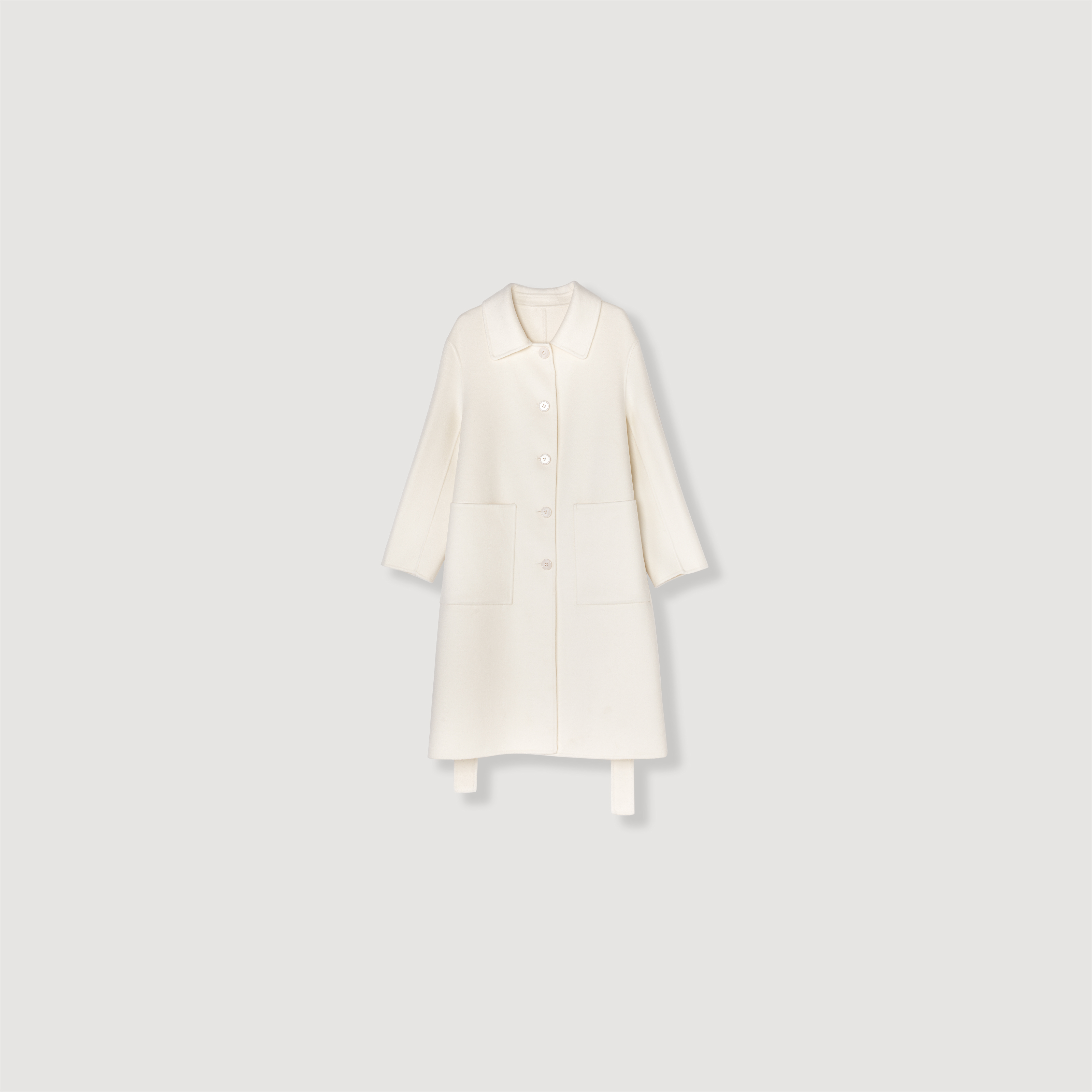 【雅白风裳】简约风80S极细美利奴羊毛孔雀领羊毛大衣25A1270