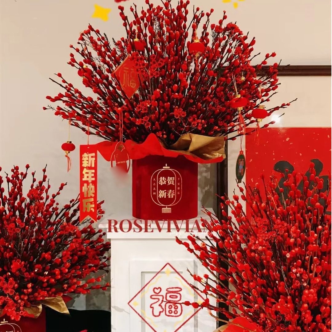 【万事大吉鲜花抱抱桶】澳梅年宵花花束鲜花小时达送长辈送亲友花卉直播间现场直播卖花同城配送花店送花上门