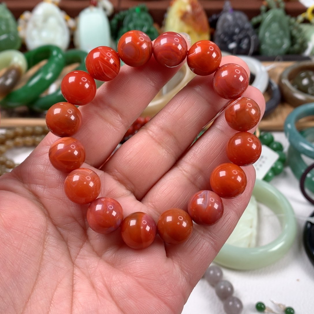 南红玛瑙手链未镶嵌