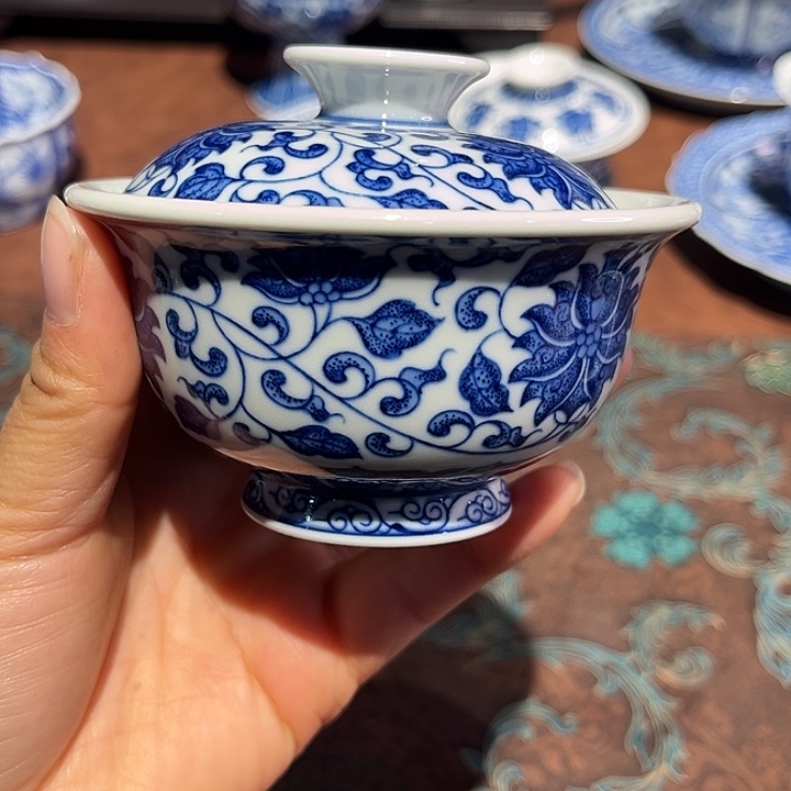 镹曰茶闲柴窑手工手绘青花