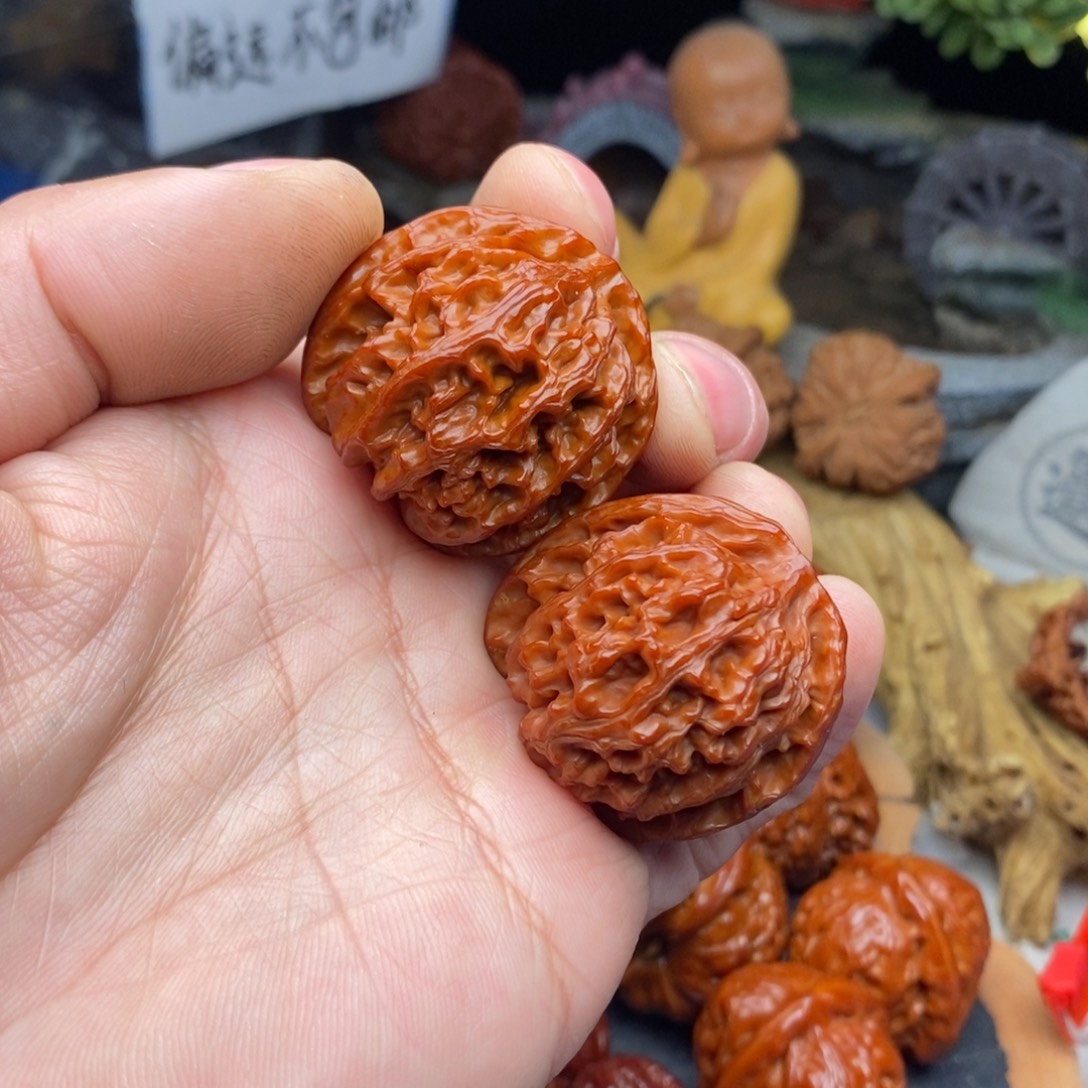 烦***生文玩核桃把件苹果园