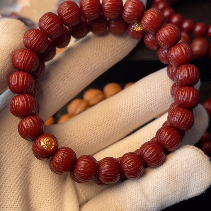 无***人猴头核桃手串911顺纹