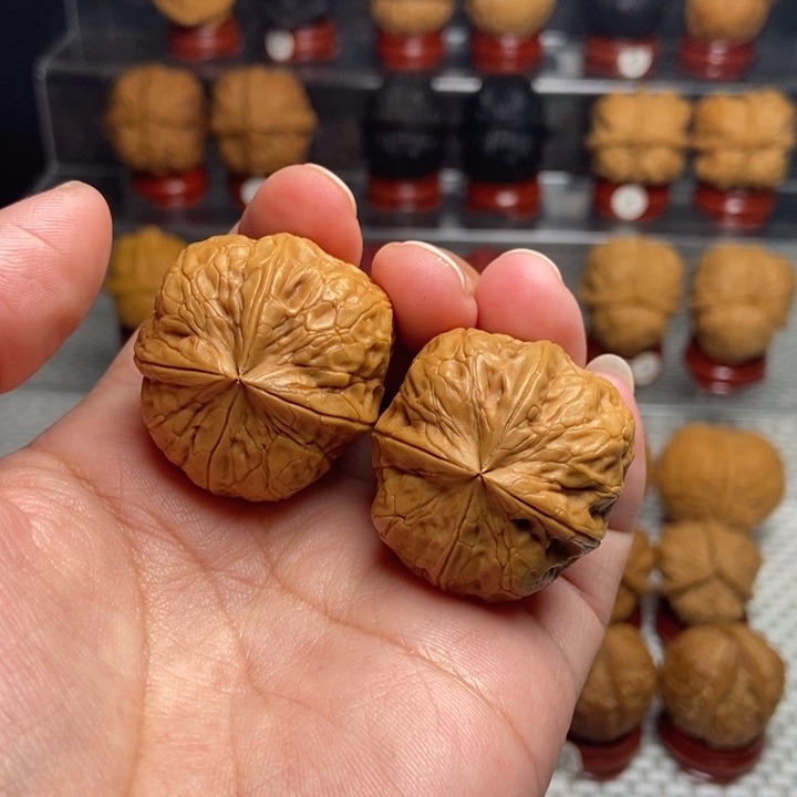 文玩核桃把件聚宝四棱13