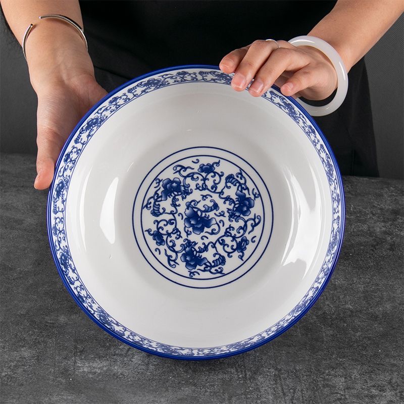 9英寸青花瓷碗大汤面碗一个菜碗简洁美观