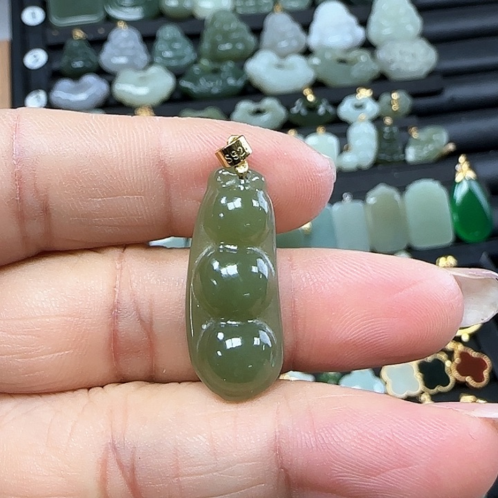 和田玉吊坠(不含链)银S925镶嵌
