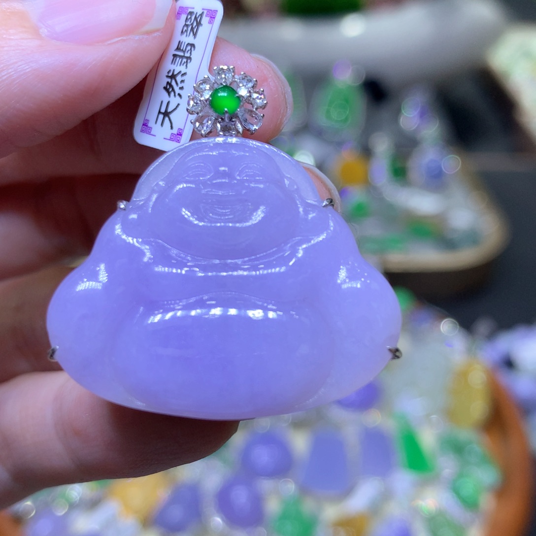 【闪购商品】翡翠颈饰18K金镶嵌翡翠吊坠项链