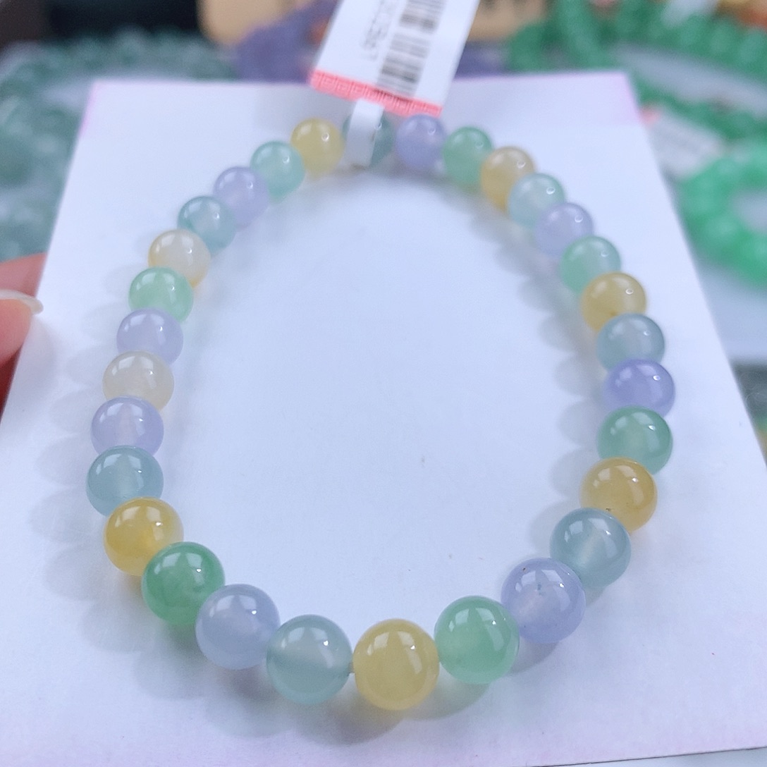 翡翠手链未镶嵌卡6mm