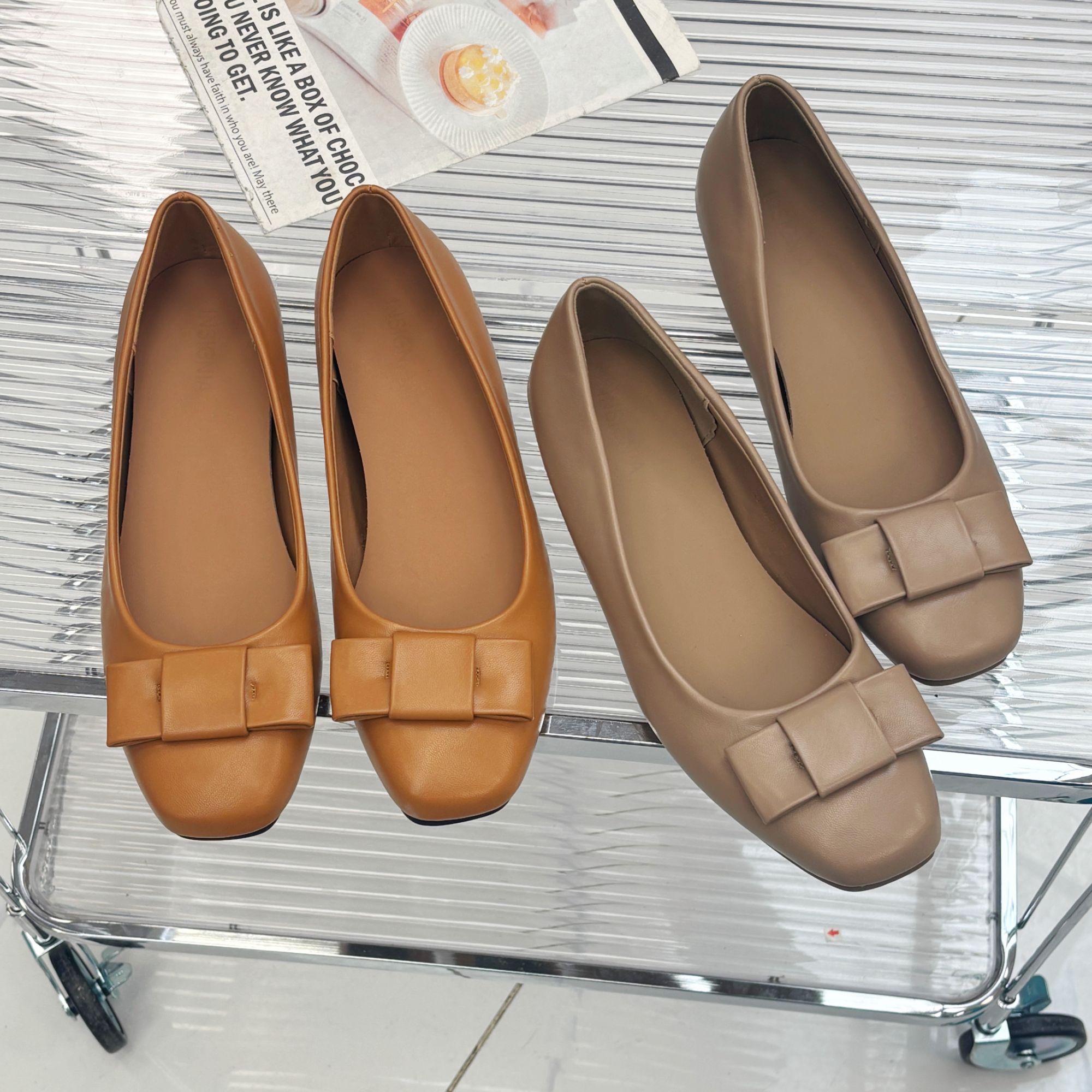 IF5052蝴蝶结单鞋女2025新款小香风鞋子舒适软底平底鞋四季瓢鞋