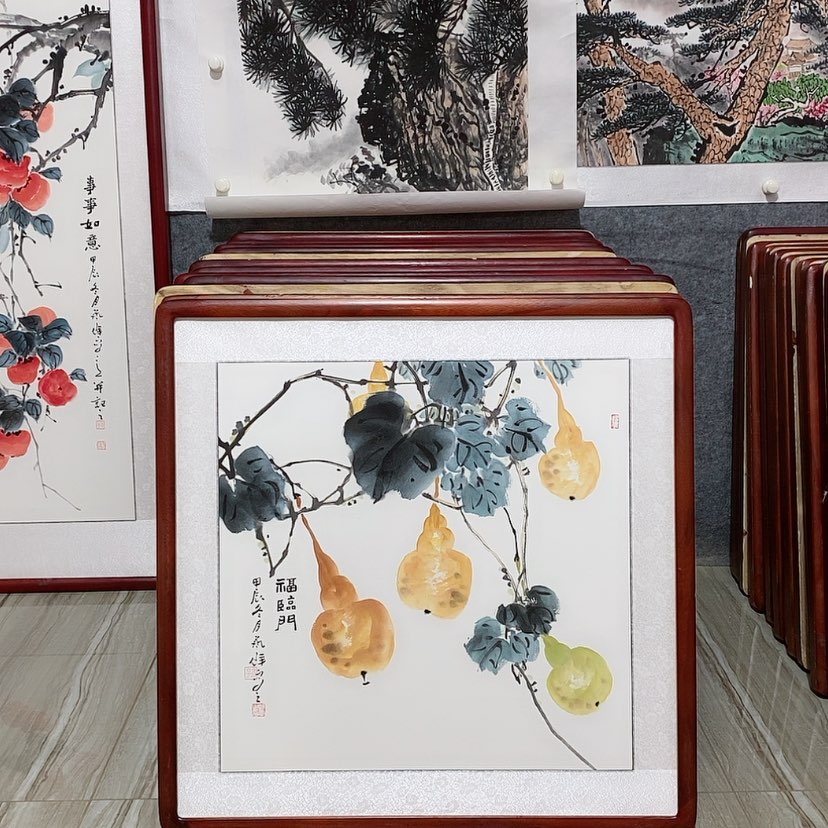 【闪购商品】国画书画作品带框65×65厘米