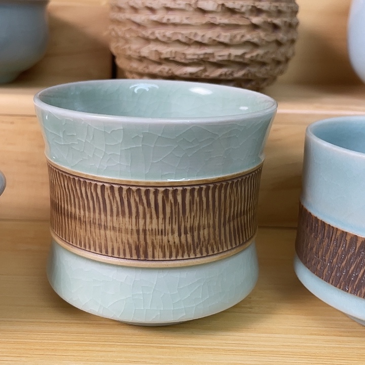 杯子豆绿全手束腰马蹄重工特价款