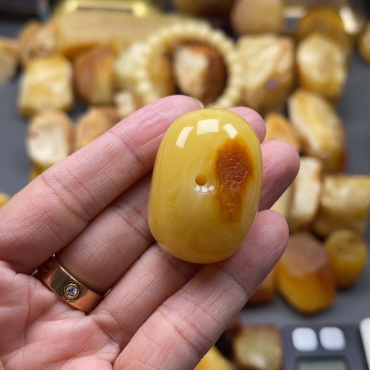 【闪购商品】未镶嵌定制琥珀茶**茶天然琥珀蜜蜡原石定制y