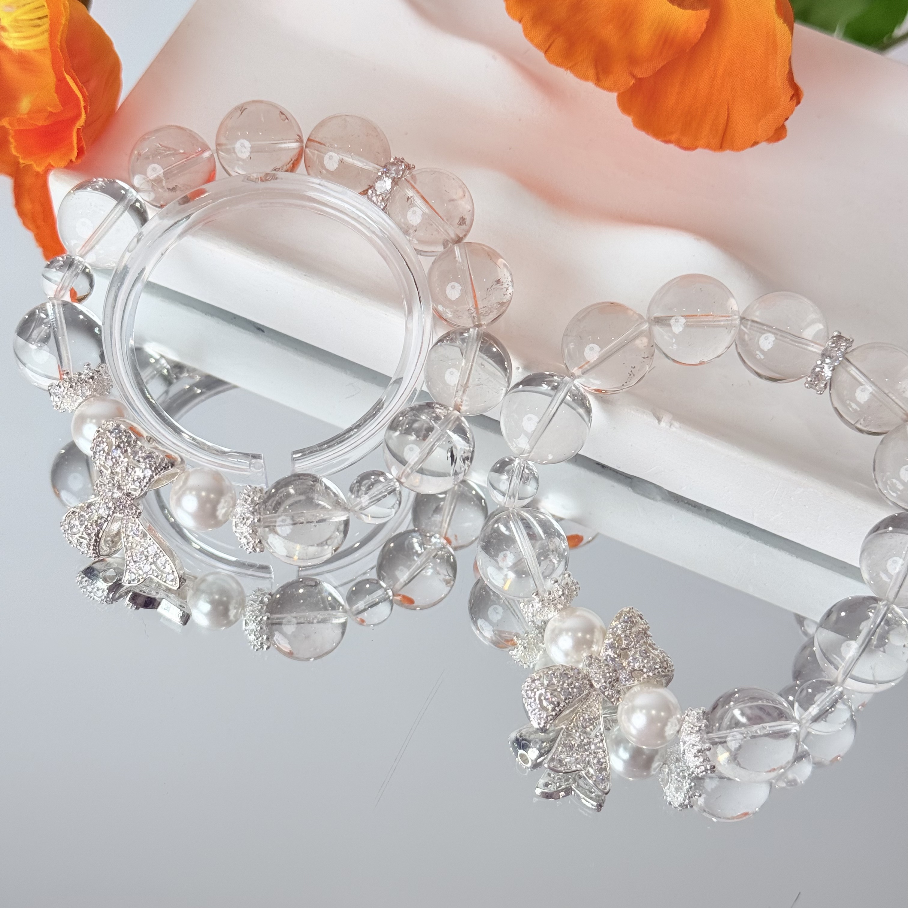 【212 白色礼服】白水晶14-15mm手串面小仙多样性发其一Z