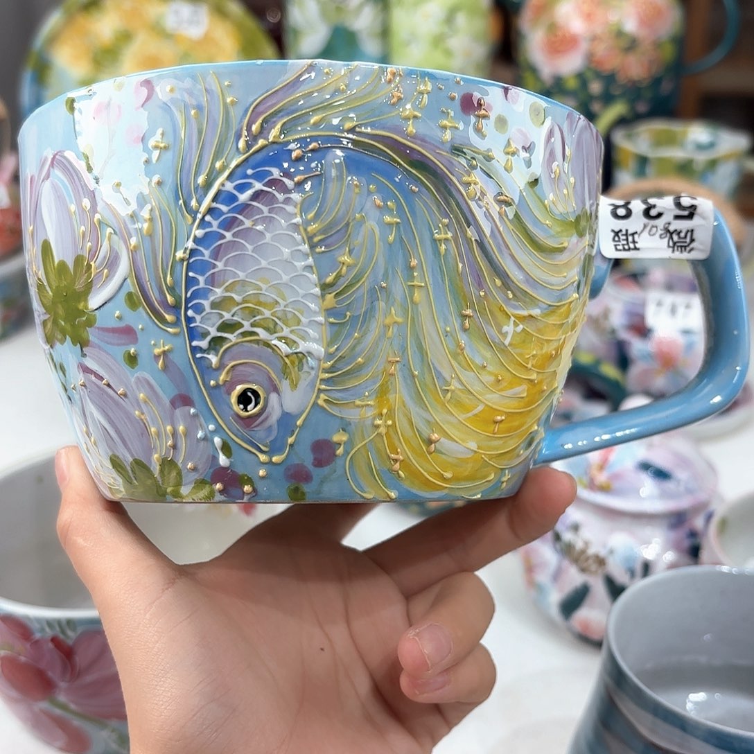 景德镇手绘高温釉下彩陶瓷茶具