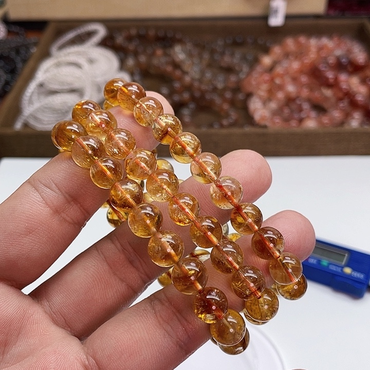 水晶手链未镶嵌黄塔晶手链卡9.5的发一