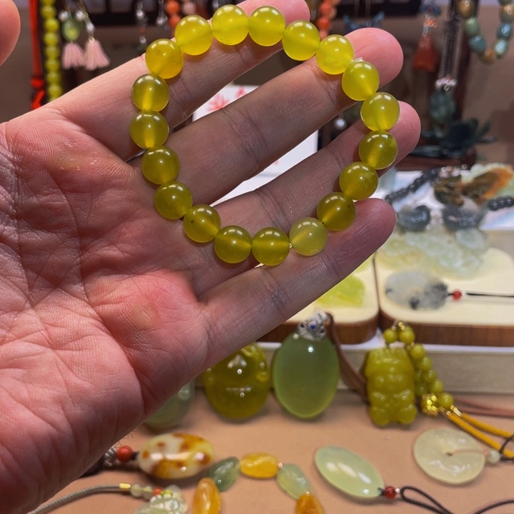 蛇纹石玉手链合金