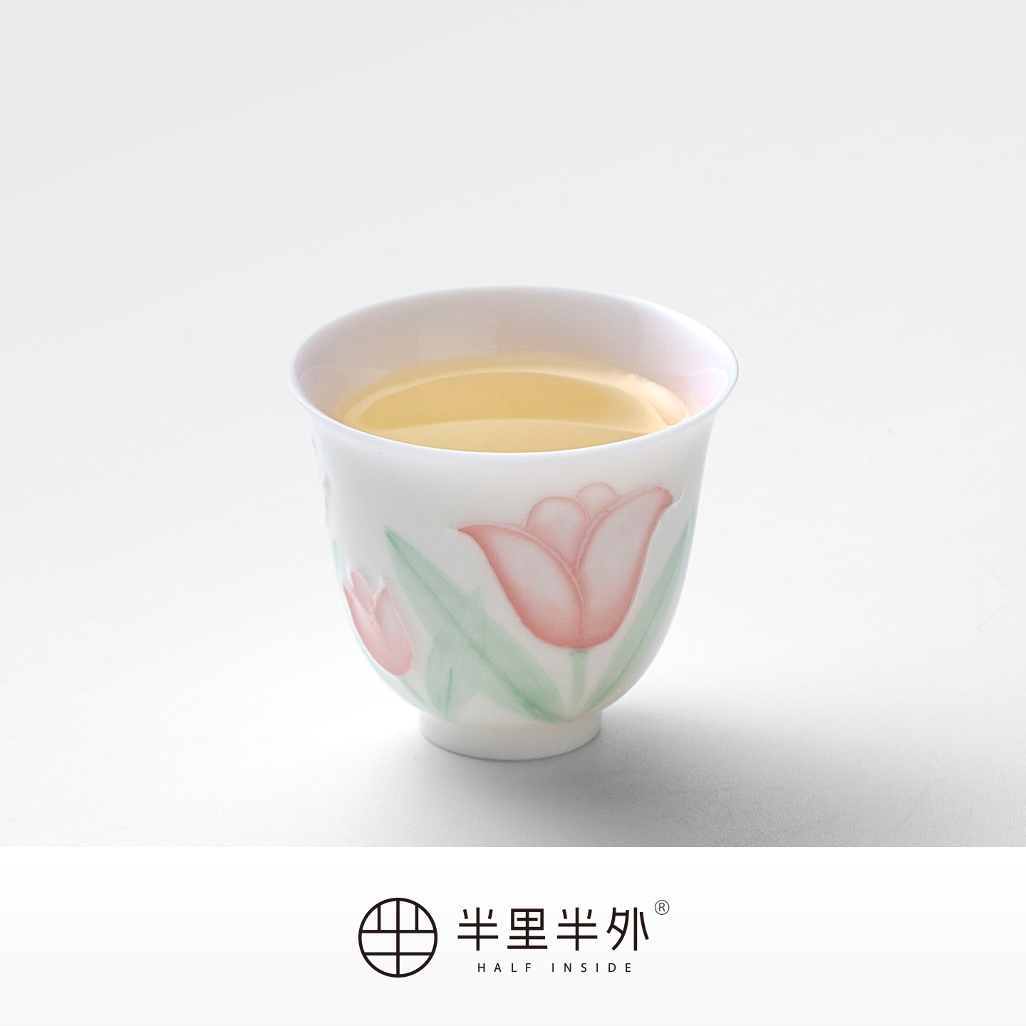 「郁金香」45ML陶瓷手绘品茗杯小客杯功夫茶具茶杯铃铛杯套装礼盒