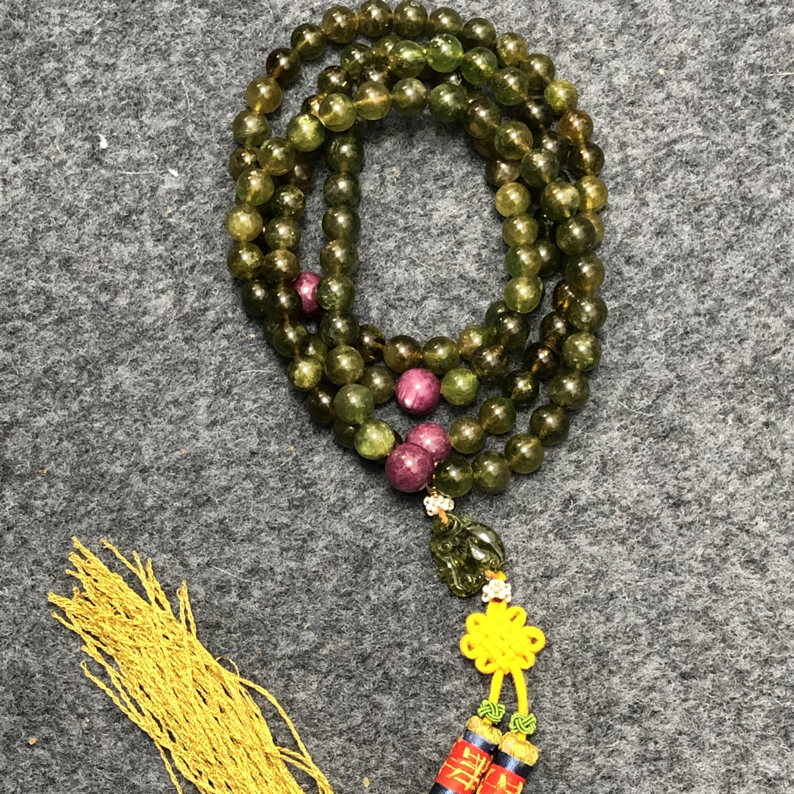 北城工美收藏/绿碧玺108佛珠