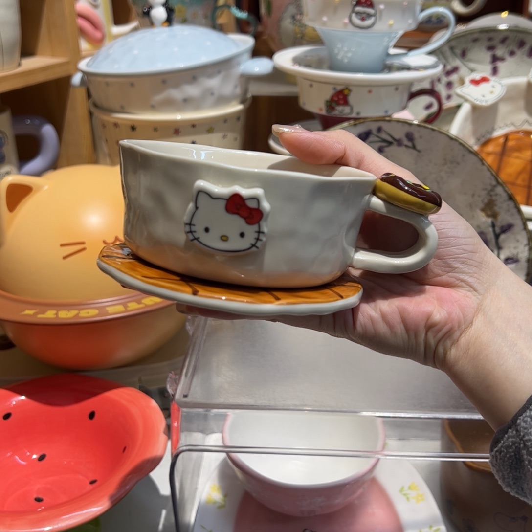 焦糖Kitty咖啡杯碟套装