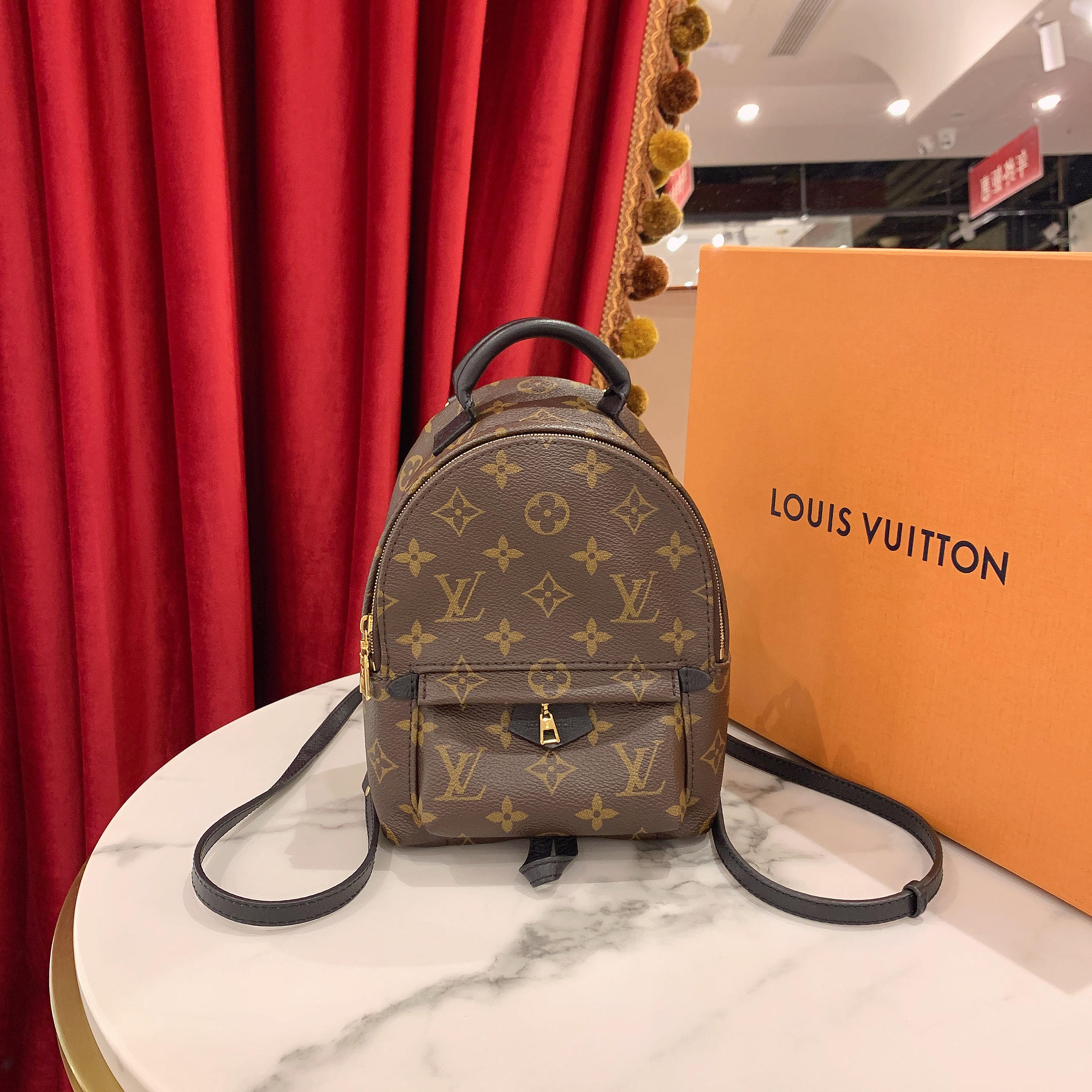 95新 LouisVuitton/路易威登 GGS双肩包mini老花金扣芯片58263374
